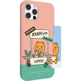 [S2B] Kakao Friends Cafe Slim Card Case-Smartphone Bumper Card Storage Pocket iPhone Galaxy Case-Made in Korea